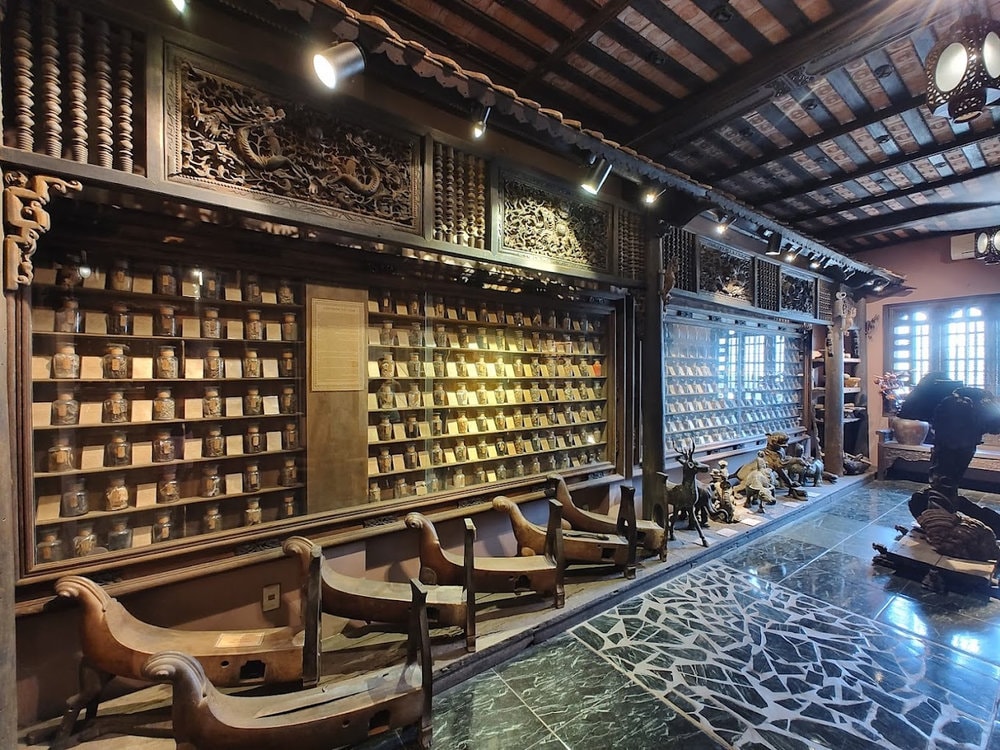 Display counters filled with precious herbs showcase Vietnam’s ancient medical heritage